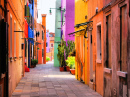 Colorful Street In Burano, Italy