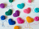 Colorful Woolen Hearts